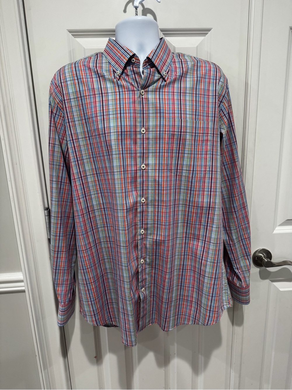 Peter Millar Multicolored Plaid Button-Down Shirt Size L